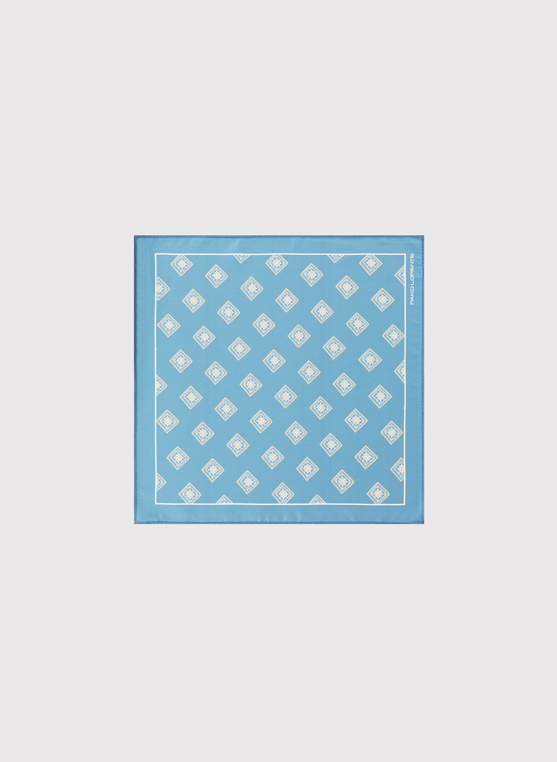 Niebieska poszetka męska w romby