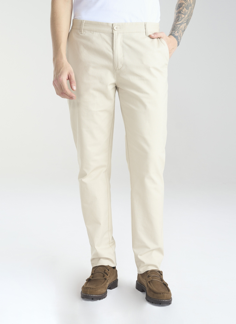 Beżowe męskie spodnie chino 