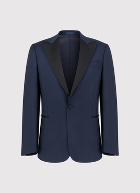 Ślubna żakardowa marynarka smokingowa w kolorze granatowym