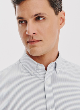 Koszula męska w szary prążek