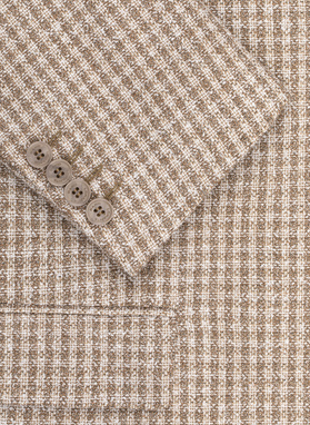 Beżowa marynarka w pepitkę