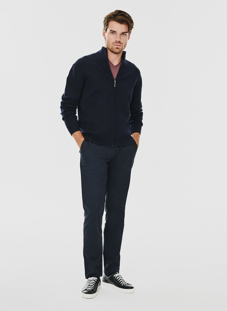 Sweter męski rozpinany w kolorze granatowym