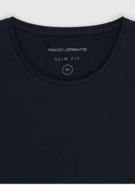 Granatowy gładki T-shirt Basic