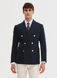 Lniana marynarka dwurzędowa