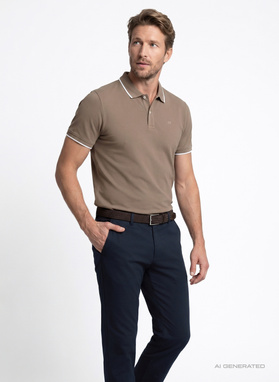 Brązowy t-shirt polo