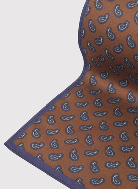Brązowa poszetka męska paisley