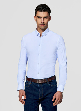 Dzianinowa koszula męska w pepitkę