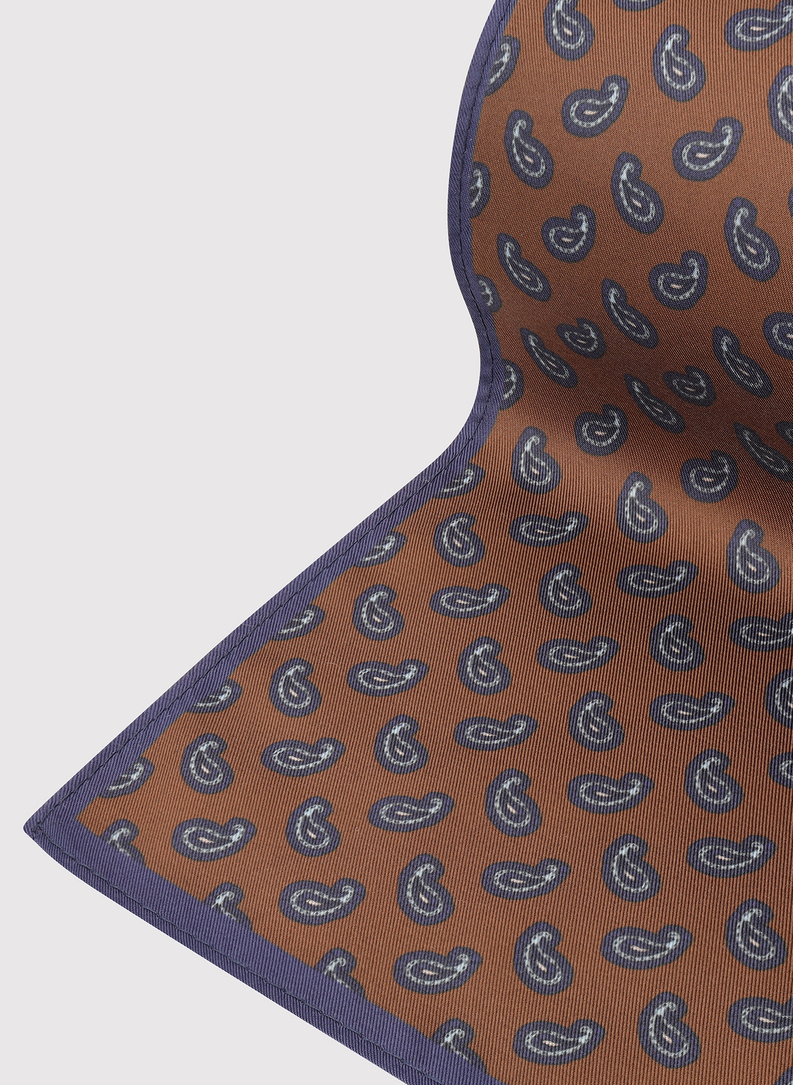 Brązowa poszetka męska paisley