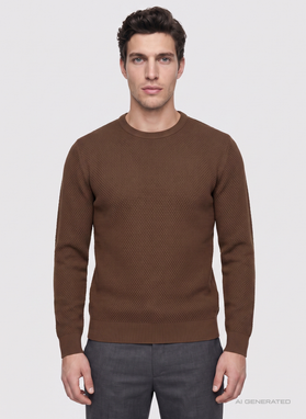 Brązowy sweter męski