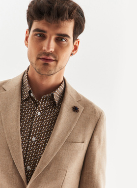 Casualowa marynarka męska w kolorze beżowym