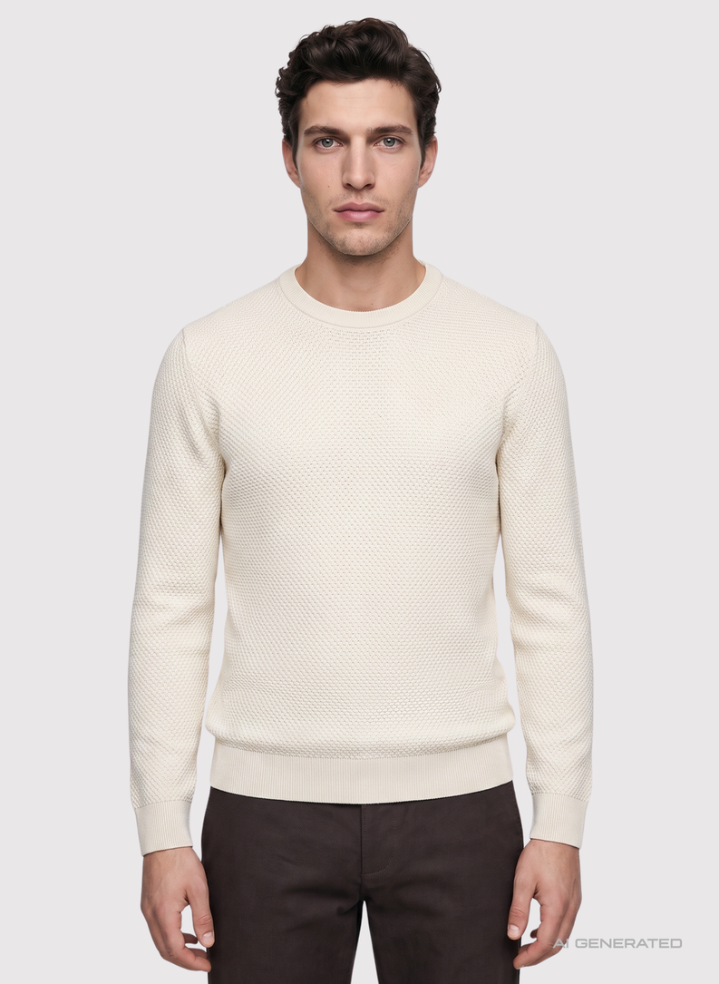 Jasnobeżowy sweter męski