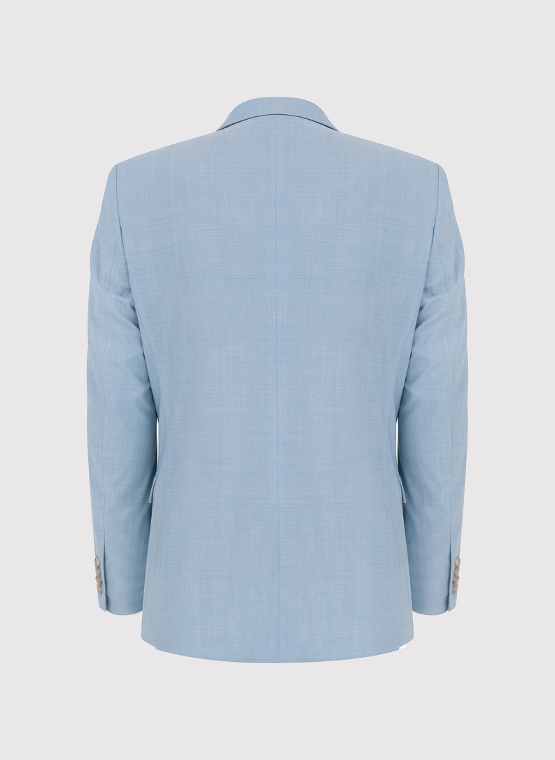 Błękitna męska marynarka garniturowa