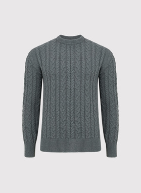 Szary sweter męski z kaszmirem