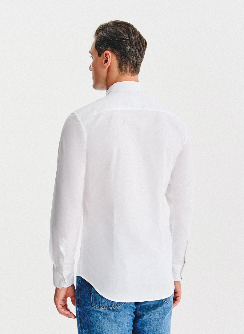 Biała bawełniana koszula męska