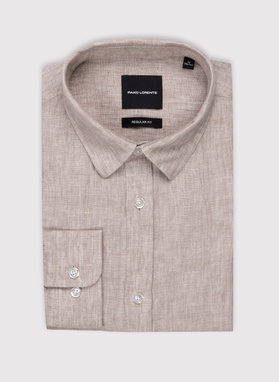 Lniana koszula w kolorze beżowym