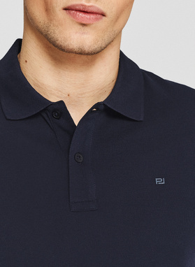 Granatowe bawełniane polo męskie