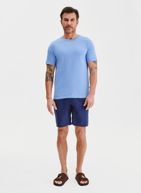 Bawełniany niebieski t-shirt