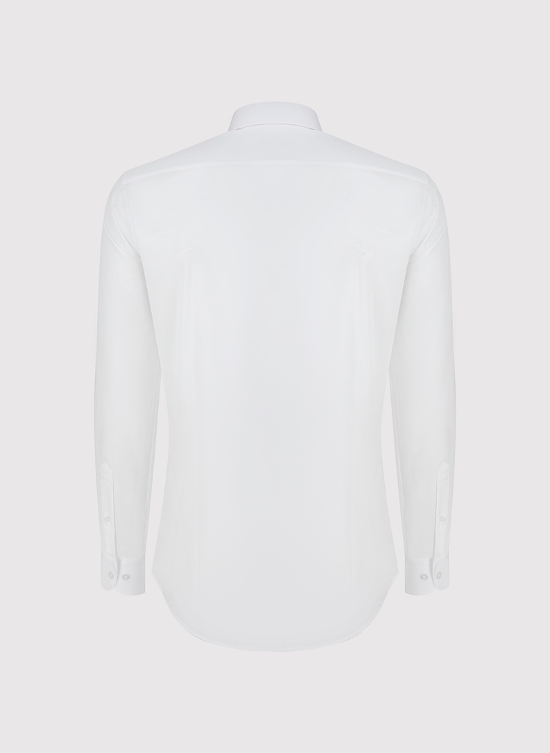 Biała koszula męska z kontrastowym wykończeniem