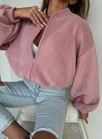 Bluza BOHO z polaru puder róż