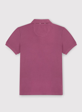 Gładki T-shirt polo w kolorze fioletowym