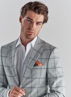 Szara marynarka garniturowa P22SF-3G-010-S-S