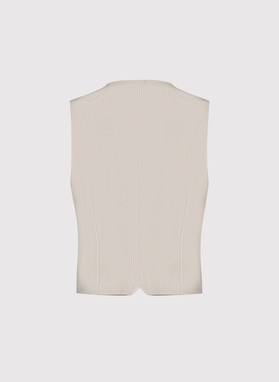 Beżowa kamizelka męska w pepitkę