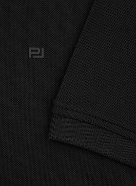 Czarne bawełniane polo męskie