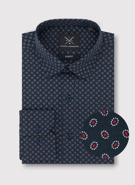 Koszula w kolorze granatowym w mikrowzór