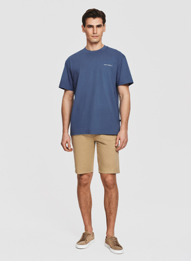 Bawełniany t-shirt oversize w kolorze niebieskim