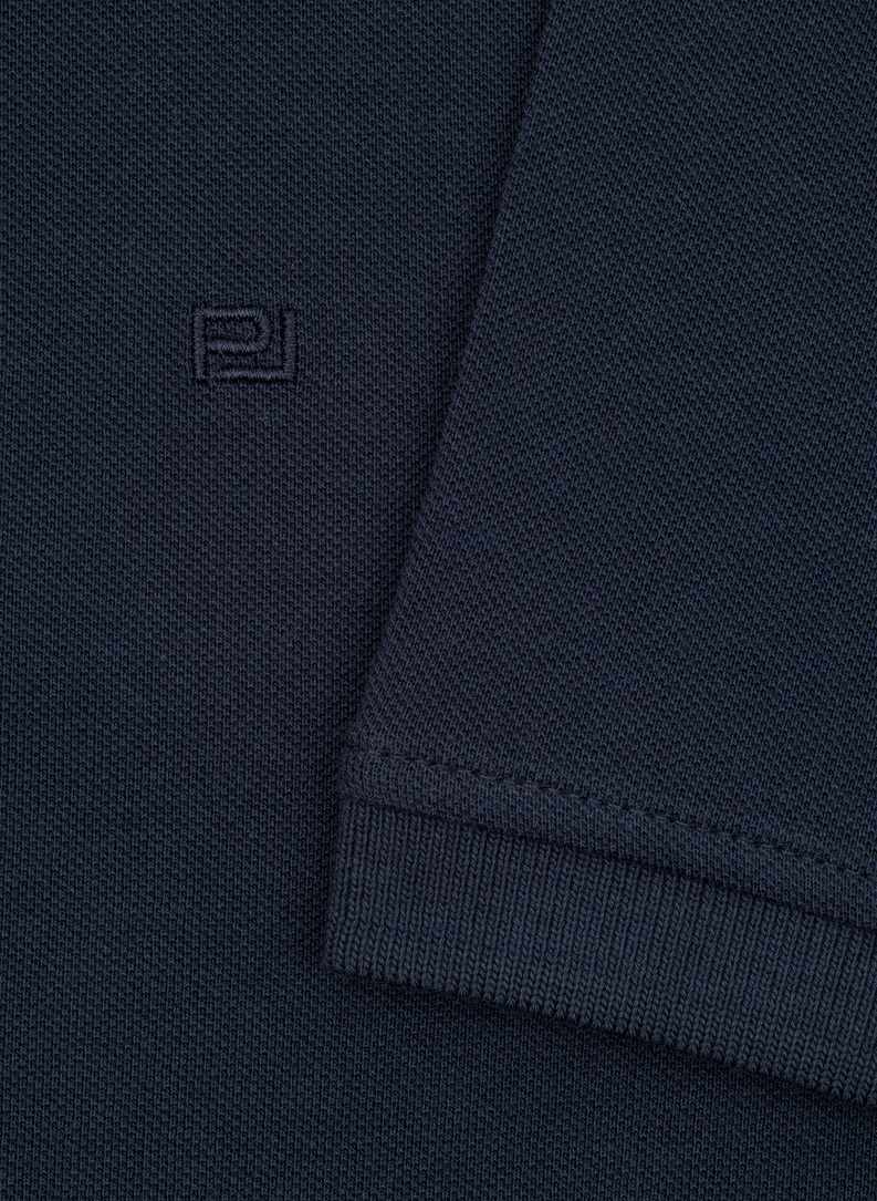 Granatowe męskie polo z bawełny