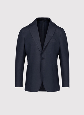 Granatowa lniana marynarka męska