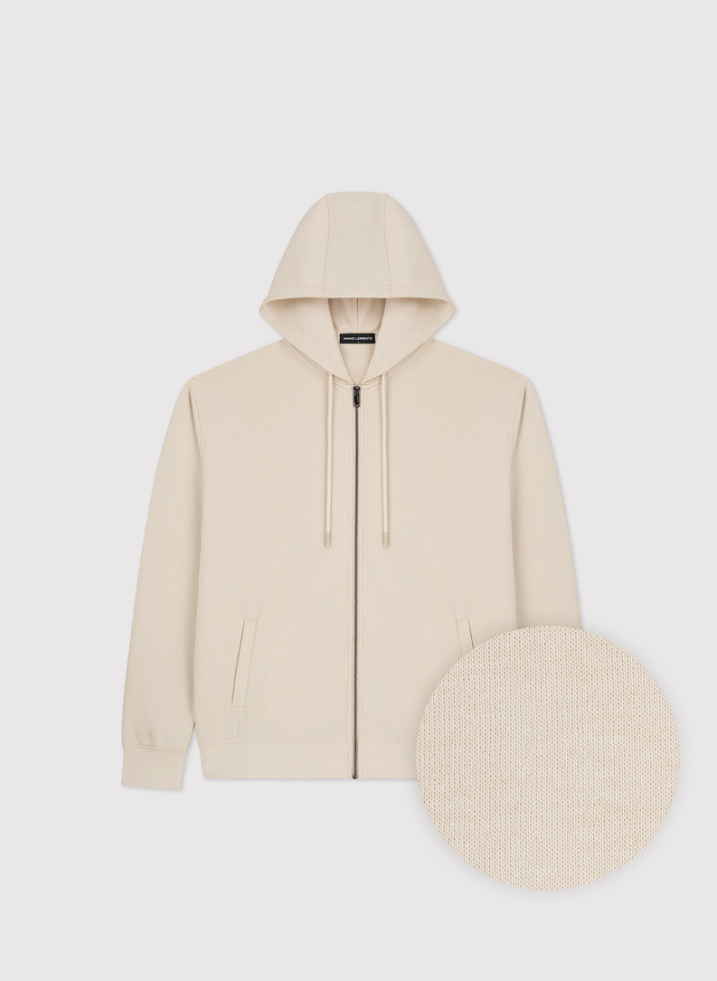 Beżowy dres męski z kapturem