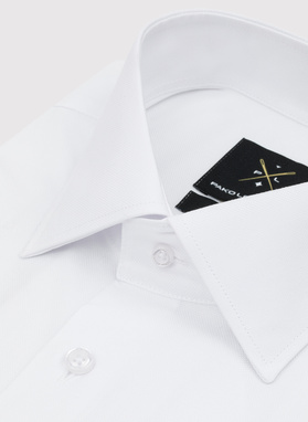 Biała bawełniana koszula męska na spinki