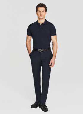 Granatowe bawełniane polo męskie