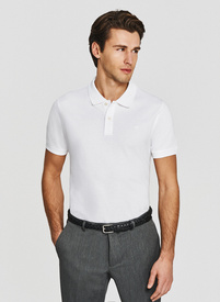 Białe męskie polo z bawełny