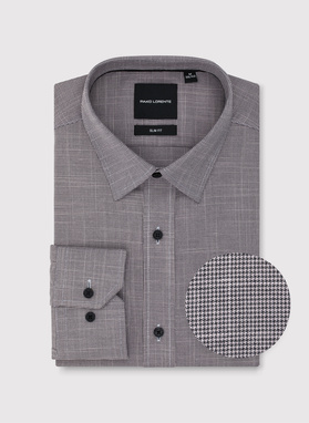 Brązowa koszula w drobną kratę