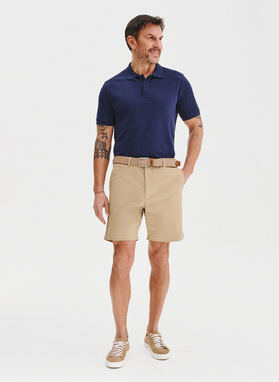 Granatowy gładki t-shirt polo