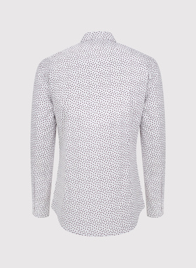 Biała koszula męska w mikrowzór