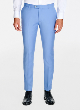 Niebieskie wełniane spodnie garniturowe