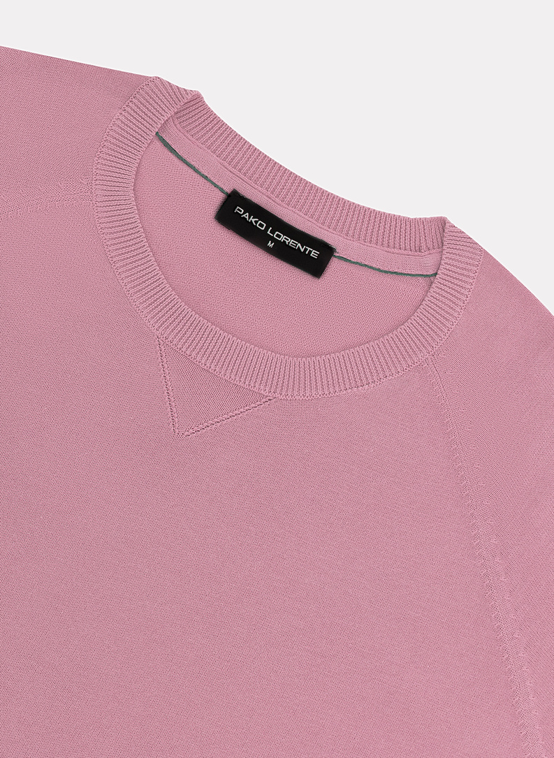 Różowy sweter męski o-neck