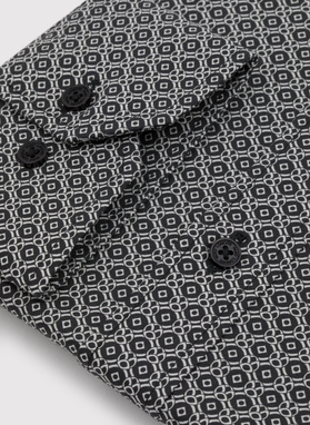 Czarna koszula męska w mikrowzór