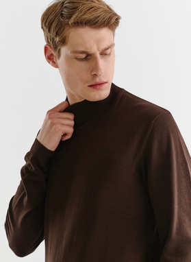 Brązowy gładki półgolf męski