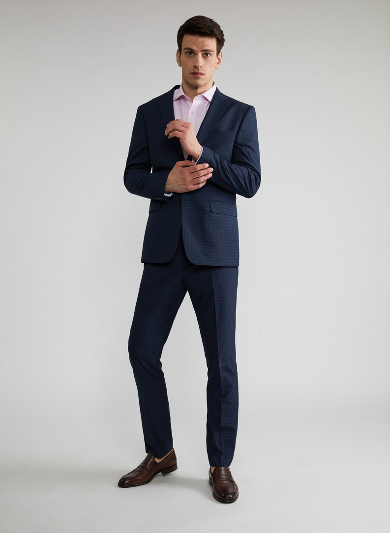 Granatowe spodnie garniturowe P21WF-6G-073-G-S