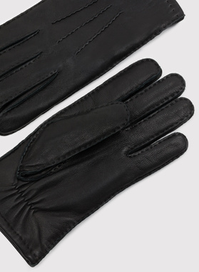 Skórzane czarne rękawiczki męskie