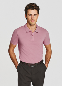 Różowe męskie polo z bawełny