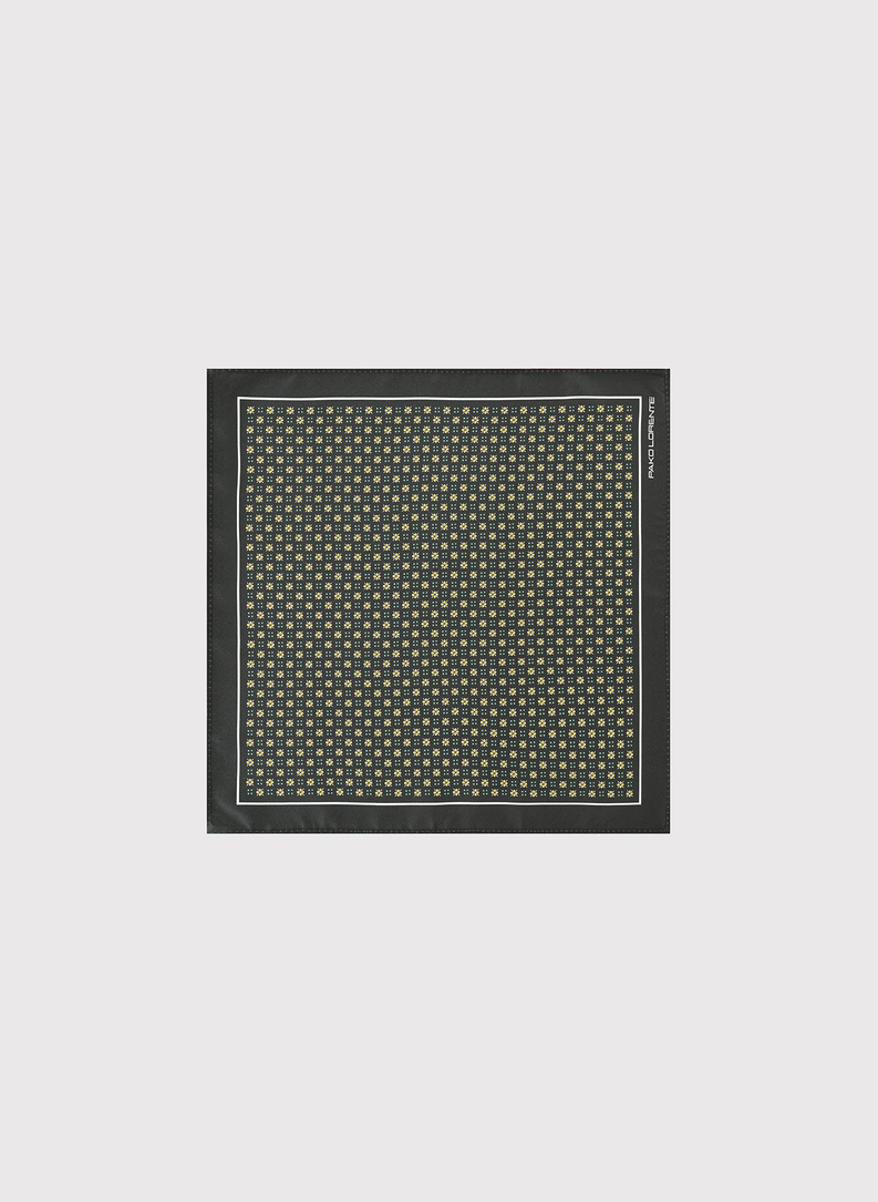 Poszetka męska ciemnobrązowa w kwiatki