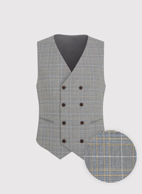 Dwurzędowa kamizelka w kratę