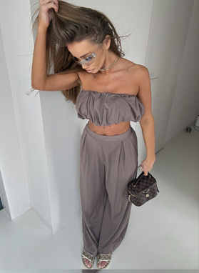 Komplet damski COMO SOHO w kolorze czekoladowym