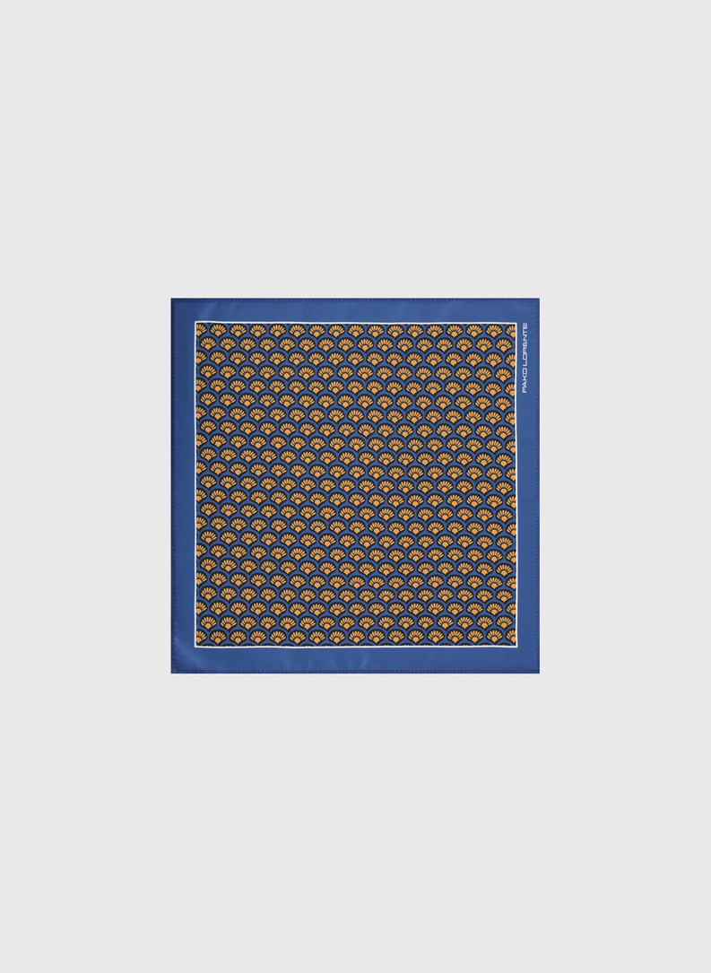 Wzorzysta niebieska poszetka męska