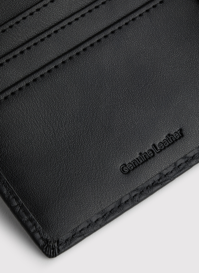 Czarny portfel męski 
